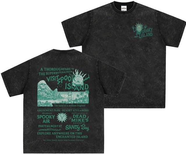 Bellelement Vintage Halloween Spooky Island 2-Sided T-Shirt