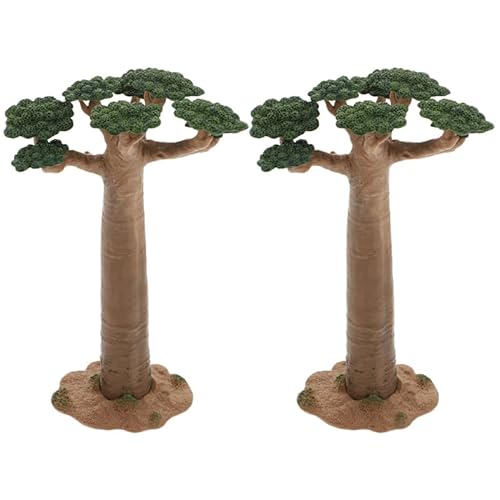 DOITOOL 2Pcs Model Tree Mini Baobab Tree Miniature Artificial Trees Train Scenery Architecture Trees Fake Plants for DIY Crafts Building Model Scenery Landscape Dollhouse