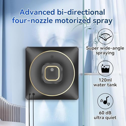 Bild 2 - Fensterputzroboter, Vier Düsen Ultraschall Sprühfunktion, 110ml Tank, Fensterreiniger Elektrisch mit 3500 Pa Saugkraft, 4 Reinigungsmodi für Innen oder Außen Hochhausfenster