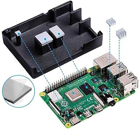 Raspberry Pi 4 Aluminum Enclosure Box (Cooled) - Black