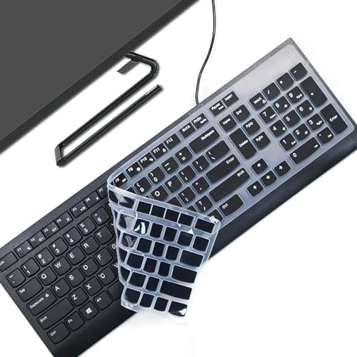 Keyboard Cover Skin for Lenovo 510 Wireless Keyboard GX30N81775 4X30M39458 &KBRFBU71 EKB-536A SK-8823 ALO730S KU-1601 ALO510/520 US Silicone Keyboard Cove Accessories-Black