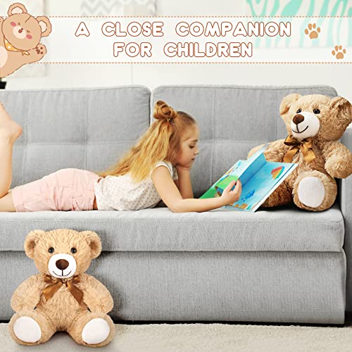 Zhanmai 18 Pcs 14 Inches Bears Stuffed Animal Brown Bears Bulk Plush Bear Toys For Baby Shower Decorations Props Gender Reveal Animal Doll Birthday Party (Light Brown) #TOP6