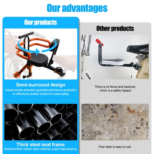 Ousexi Child Bike Seat Front Mounted,Retractable Toddler Bike Seat Suitable For Children 2~6 Years #TOP3