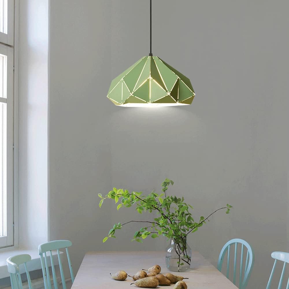 FZQSXAZU Personality Pendant Light Polygonal Color Industrial Chandeliers - Side Glow Hanging Lamp Fashionable Hollow Suspension Lighting Fixture,for Living Room