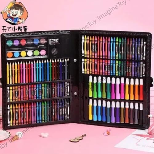 Image of Toy Imagine 168 Pieces Art Set for Kids Drawing Painting Kit | Colour Set with Crayons Markers Oil Pastels Water Colours & Case | Stationery Kit for Kids 6-12 | Art Craft Supplies Gift for Boys & Girls(Assorted)
