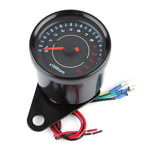 Tachometer Gauge, DC 12V Universal Motorcycle LED Backlight Tachometer Electronic Tach Meter Gauge Electronic Tachometer