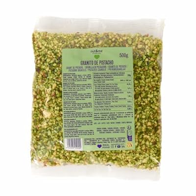 nut&me Granito de Pistacho 500 gr | Granillo de pistacho | Topping para Repostería | Fuente de proteinas | Keto | Alto en fibra | Vegano | Sin gluten | Sin aditivos ni conservantes
