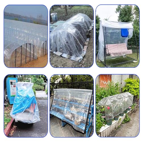 Lona Transparente Resistente 2,5x2,5m Impermeable con Ojales 6