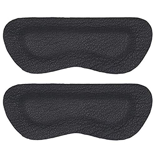 Fodera per tallone e talloni, imbottiture per scarpe troppo grandi, da uomo, in pelle di pecora, previene vesciche, migliora la vestibilità e il comfort, 2 pezzi (nero, spesso)