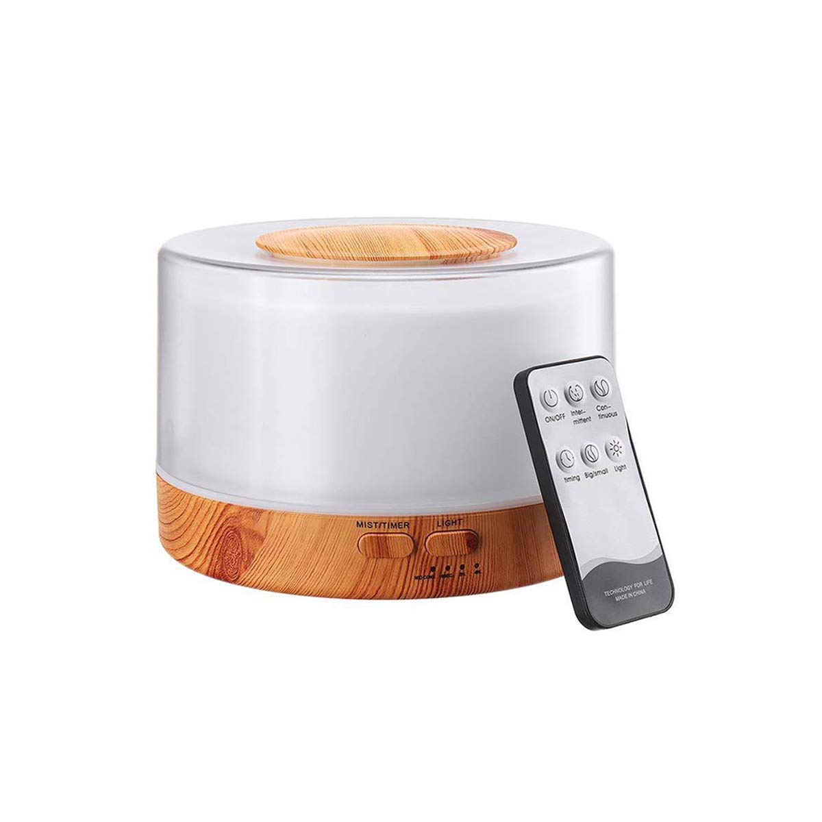 Diffusore di aromi, 700 ml, umidificatore ad ultrasuoni, telecomando, nebulizzatore, umidificatore elettrico, lampada profumata con 7 colori che cambiano, tipo C con spina europea
