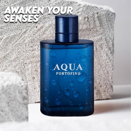Image of Men's Cologne Aqua Portofino Original Natural Spray Eau De Toilette,Long-Lasting Scent Perfume for Men Elegant Bottle - Great Holiday Gift, 3.4 Fl Oz /100 Ml