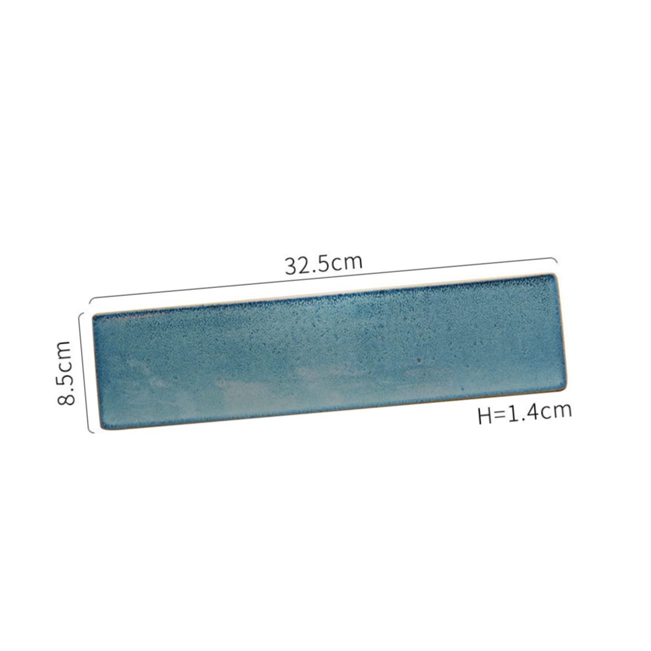 TOPBATHY Assiette à Sushis Bleu Rectangulaire Style Japonerie en Céramique | Format Créatif, Usage Hôtels et Restaurants, Plat de Présentation pour Sashimi et Service de Table