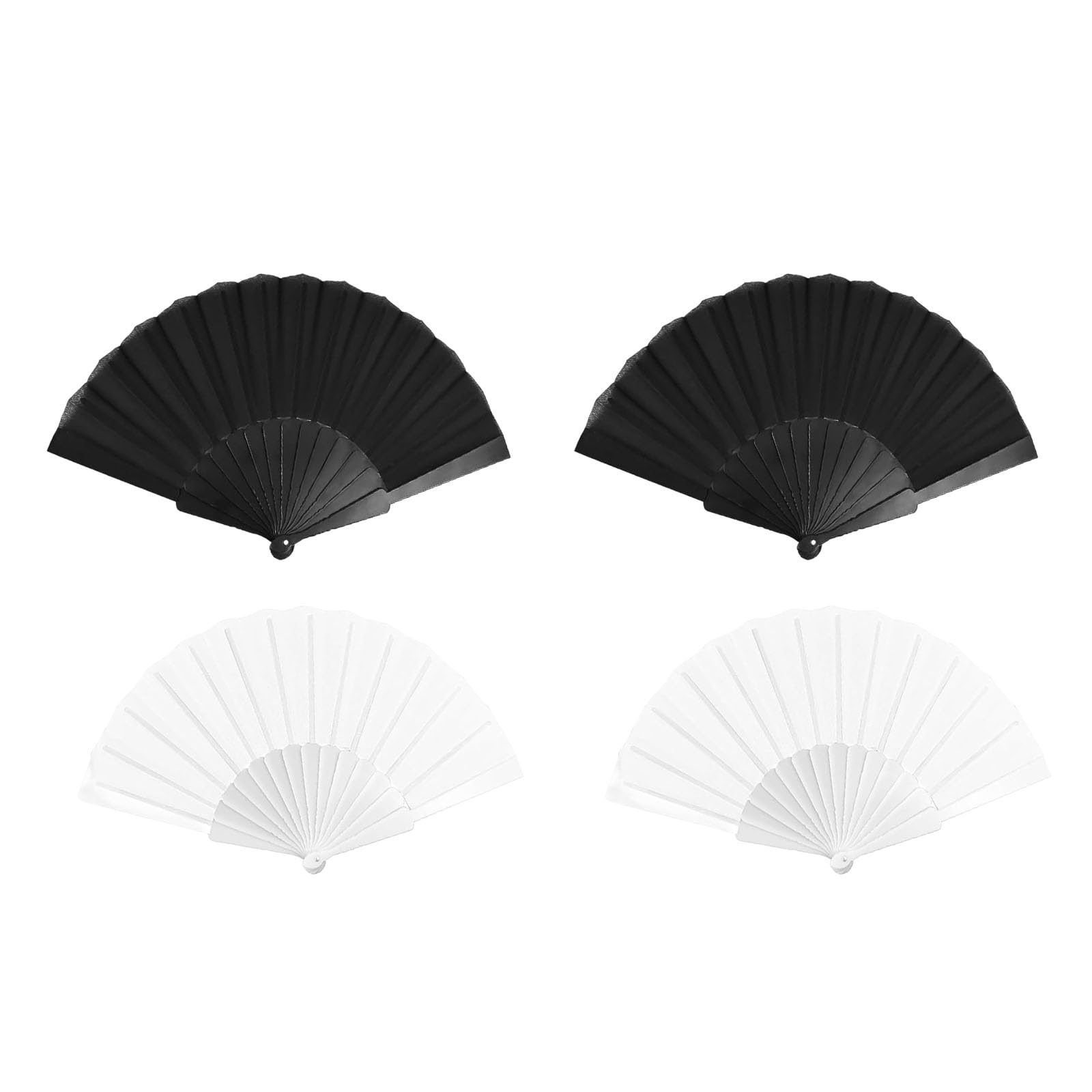 KSVFTB 4Pcs Folding Fan, Hand Fan Folding,Hand Fans For Women Folding, For Wedding, Silk Fabric Plastic Ribs Handheld Fan,Handheld Fan Per For Mance, Dancing,Home Decoratio