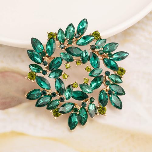 Image of Spiral Shape Rhinestone Brooch Pin for Women Statement Brooch