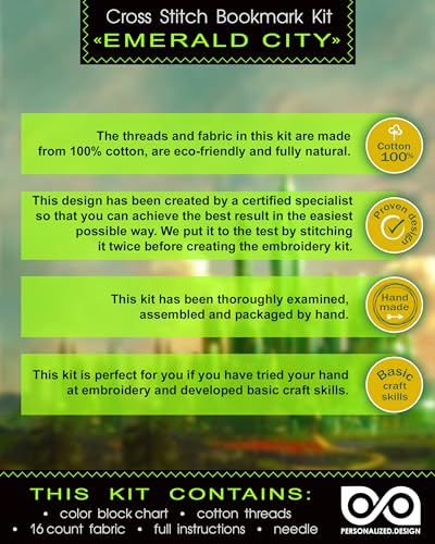 Image of Emerald City: The Wonderful Oz Wizard - Couted Cross Stitch Bookmark Kit