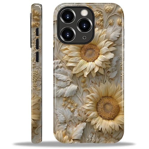 ZHEGAILIAN Case for iPhone 11 Pro,Durable Drop Protection Shockproof Silicone + Hard PC 2 in 1 Hybrid Protective Cover with Stylish Pattern Design - Sunflower Sunshine Positive