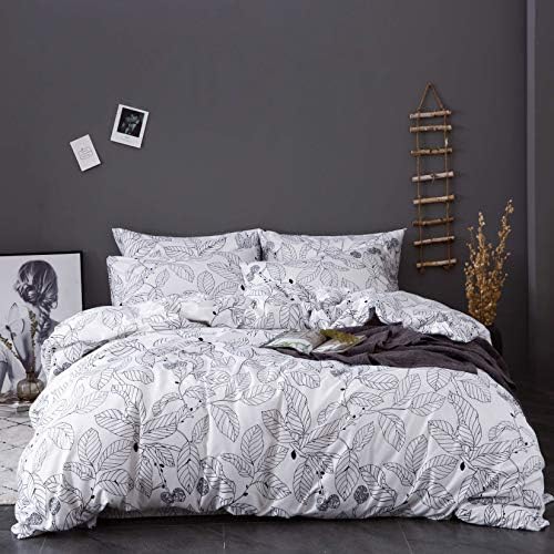 OSVINO Double Duvet Cover Set Pink Reversible Botanical Floral Bedding Set, 3 Pieces Soft Easy Care Microfiber Quilt Cover Double Bed Set with 2 Pillowcases - 200cm x 200cm