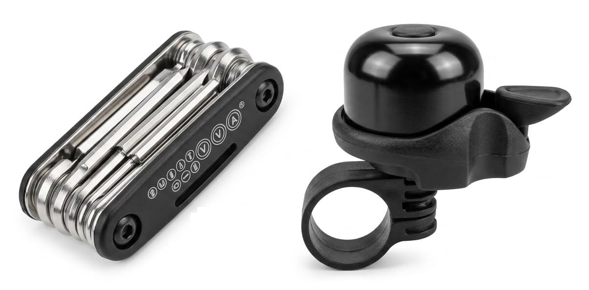 Wavva® Unisex Cool Bell Mini Adjustable Bicycle Bike Accessories Black with 15 in 1 Multi-Function Bicycle Tools Sets Cycling Cycle Repair Tool Kit-picture-20