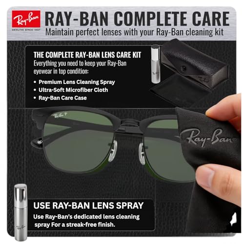 Image of Ray-Ban RB3716 CLUBMASTER METAL Square Shaped Sunglasses for Men & Women with Official RAYBAN Eyewear Kit