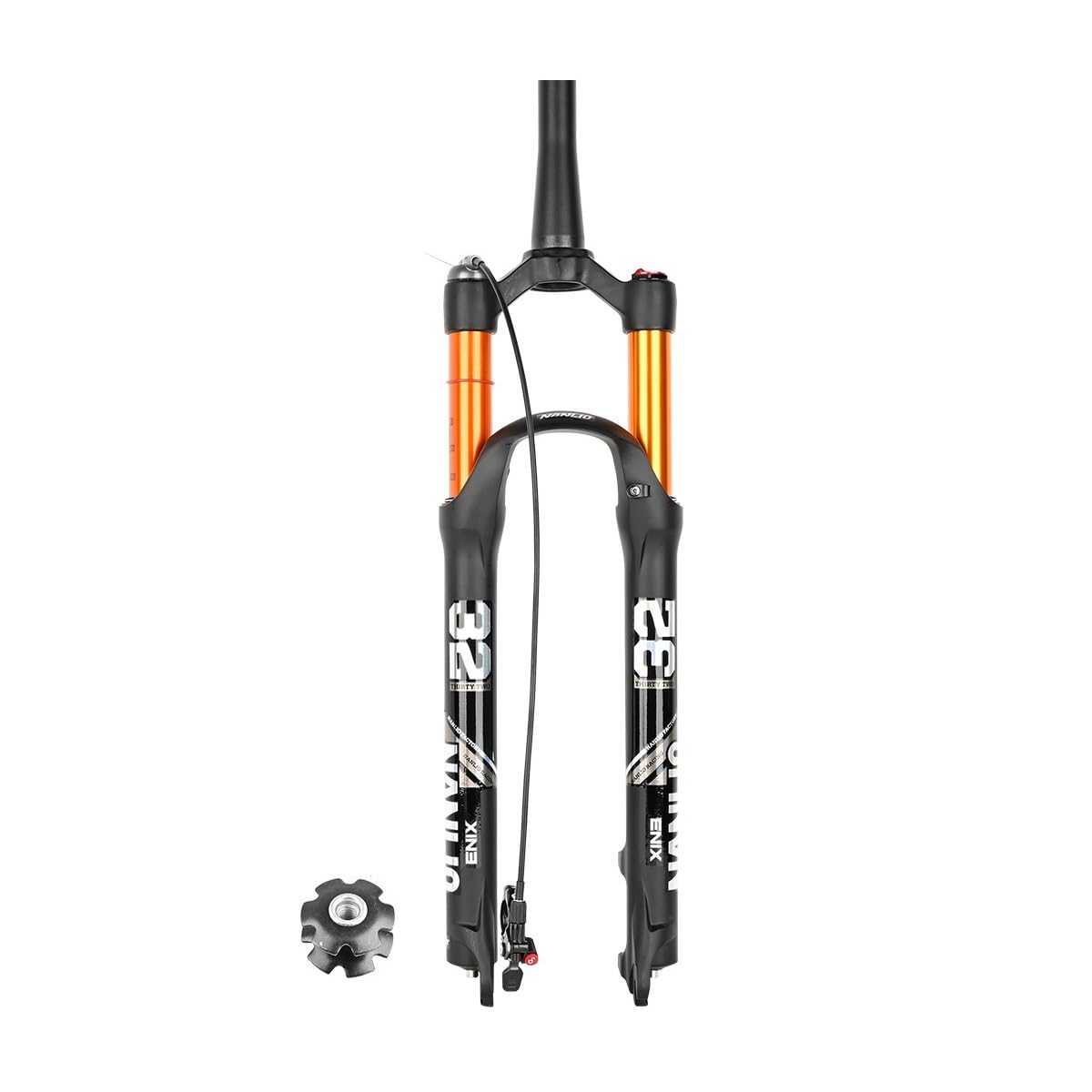 WIQUYBML Mountain Bikes Suspension Air Fork 26/27.5/29inch 1-1/8" Straight/tapered Bike Forks Travel 120mm Disc Brake Front Manual/Remote 9 * 100mm QR(Tapered-remote,26")
