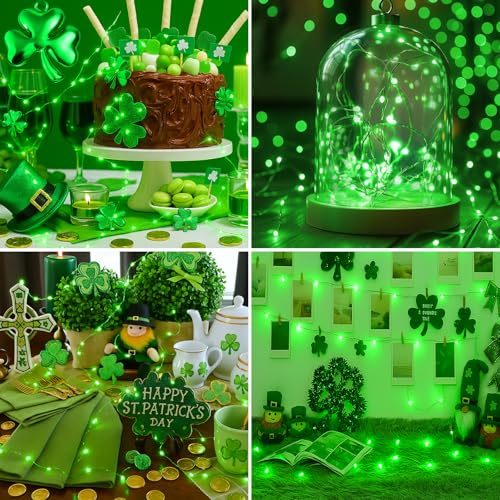 Image of 6 Pack Fairy Lights Battery Operated - 7ft 20 Led Twinkle Lights 3 Modes, Bulk Mini St. Patrick's Day Decorations String Lights Waterproof for Mason Jars Vases DIY Party Wedding Christmas - Green