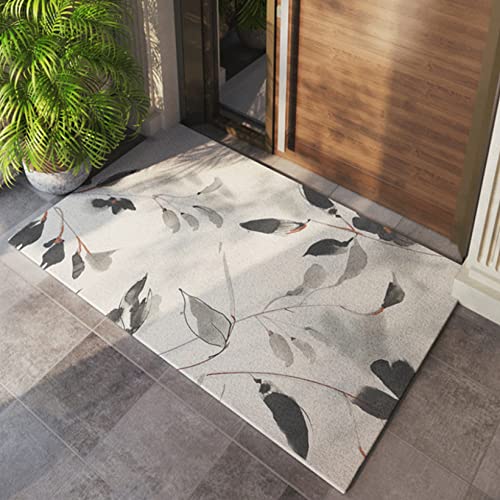 JITIFA 45*75cm 玄関マット ドアマット 屋外 屋内 兼用可能 滑り止め 掃除易い 耐磨耗性 洗える 北欧 おしゃれ 花柄 泥落とし 業務用 家庭用 大判 雨 雪 オールシーズン フロアマット 室外 室内 エントランスマット ウエルカムマット