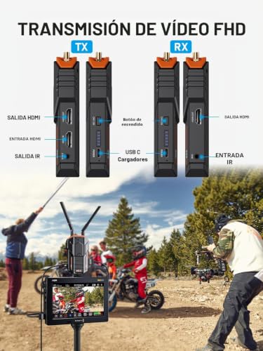 Miniatura 5 de Transmisión De Video Inalámbrica 200m, Lemorele Sistema De Transmisión De Video Hdmi Inalámbrico 1080p60 Con Bucle Hdmi Dual Y Transmisor Y Receptor Inalámbrico Ir 5g Live Stream Para Cine Fotografía