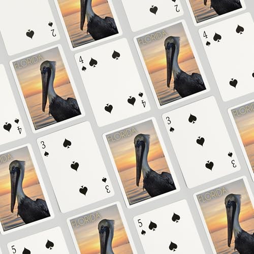 Lantern Press Florida Pelican Baraja de 52 cartas póker miniatura 4