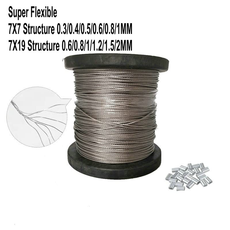 Câble acier flexible 7x19 en inox 304 de 2mm pour charges et fixations