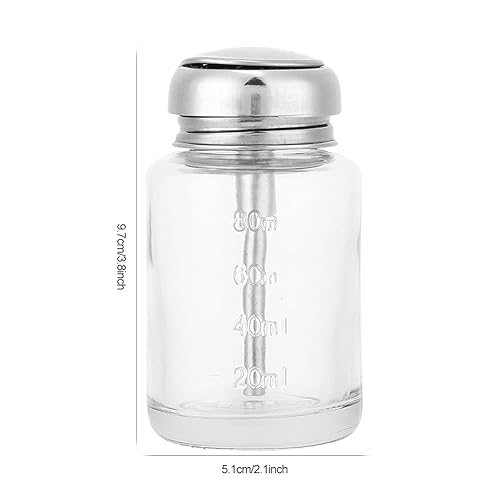 Miniatura 6 de Dispensador de bomba de removedor de arte de uñas, botellas líquidas de esmalte de gel, recipiente de vidrio transparente vacío para salón