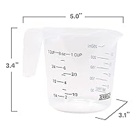 Vista 9 de Juego de 4 piezas de embudo (blanco) y 3 vasos medidores en plástico transparente con asas largas