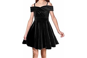Girls Elegant Velvet Black Dress