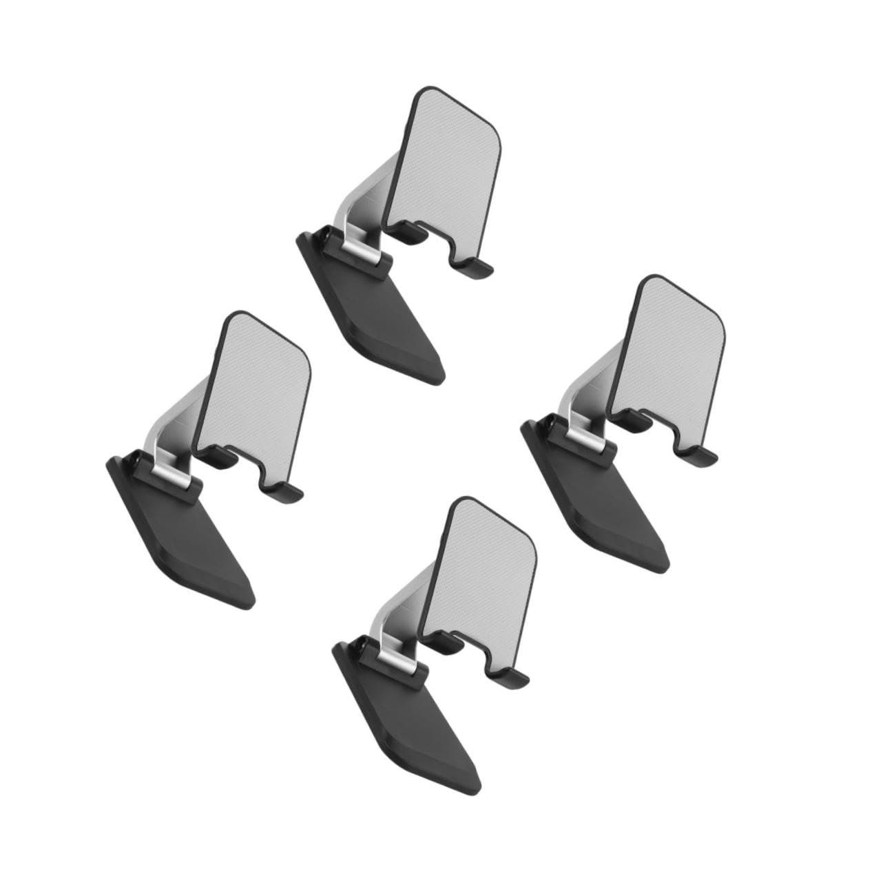 4 Piezas Soporte de Escritorio para Teléfono Móvil y Tableta de Aleación de Aluminio, Plegable y Ajustable, Base Antideslizante, Soporte Compacto para Oficina, Hogar y Viaje, Color