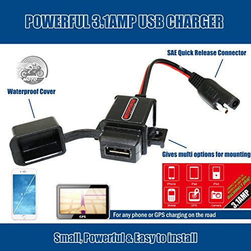 Motopower Mp0609 3.1Amp Motorcycle Usb Port Sae To Usb Adapter #TOP1