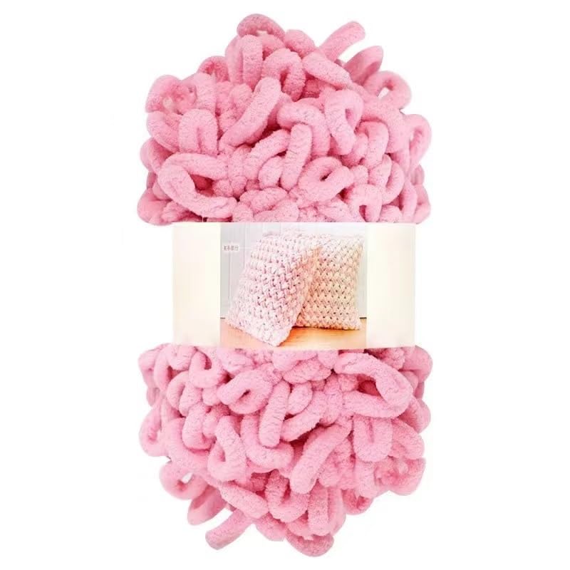 Przędza z pętelką na palec, 2 kulki Puffy Loop Przędza palcowa Wełniana plecionka ręczna Lina Knitting Gruba aksamitna tęczowa przędza(Color 30)
