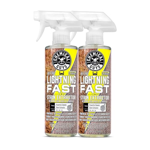 Chemical Guys SPI_191_1602 Lightning Fast Carpet and Upholstery Stain Extractor, (Fabric, Upholstery, & Carpet), Safe for Cars, Home, Office, Furniture & More, 16 fl oz, Fresh Scent (2 Pack)