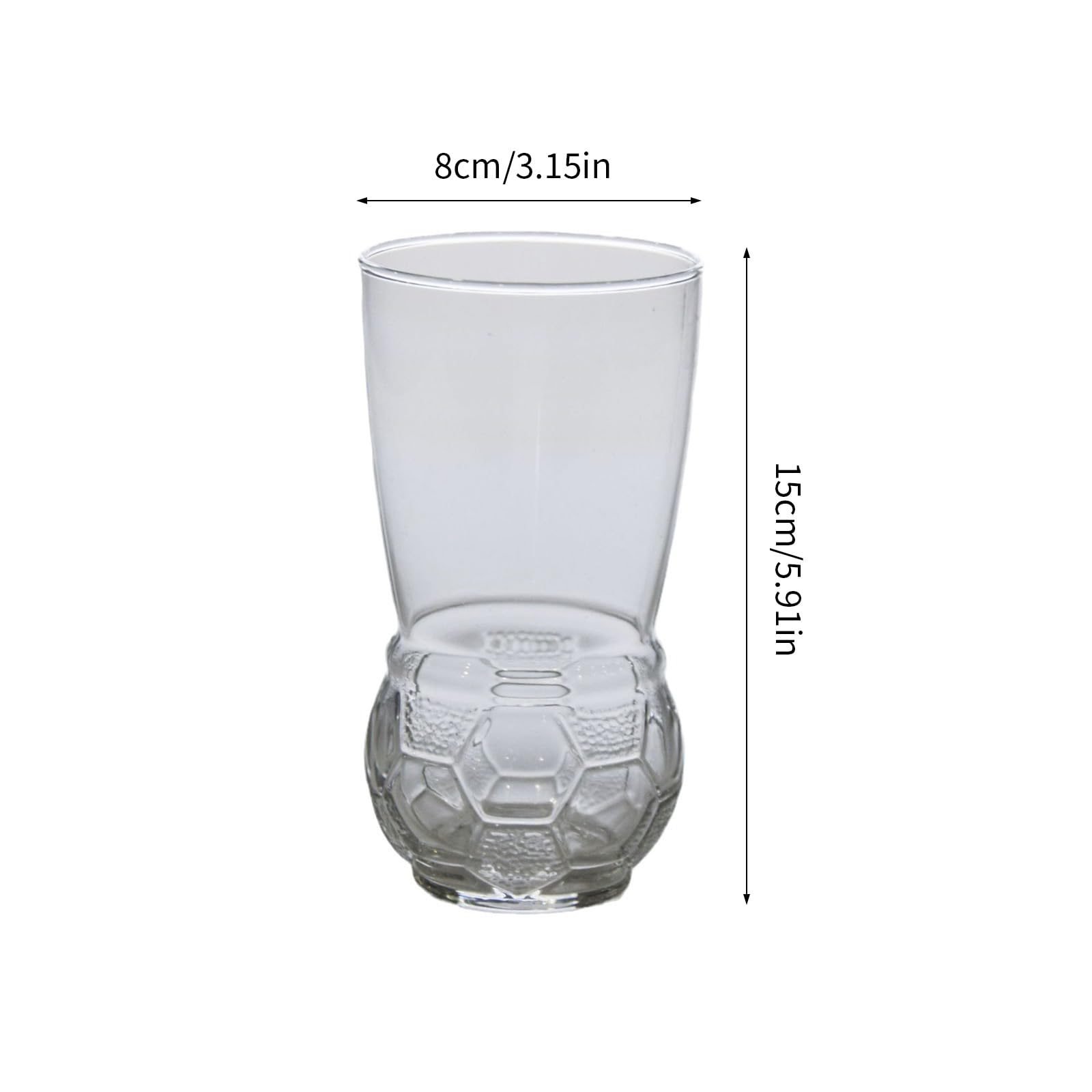 Generisch 6er Pack Glas Bierkrüge mit Fußball Thema, 450 ml, perfekt für Sportfans und Partys, als Trinkgeschirr Anschauen von Spielen