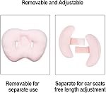 Baby 2 in 1 Travel Cushion, Banana Shape Baby Neck Head Support Travel Pillow Stroller Insert Cushion for Kids, Toddler, Pink