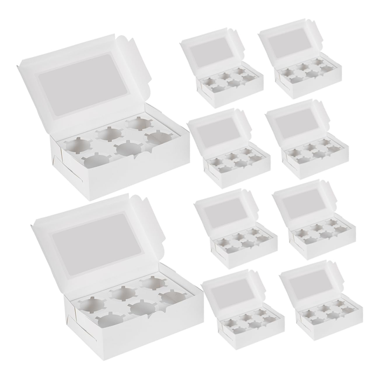 OUNONA Cupcake Holder Boxes 6-count Muffin Storage Solution Decorating Case for Events Cupcake Containers