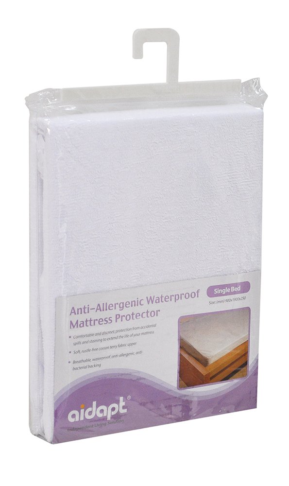 Aidapt Washable Rustle Free Single Bed Sheet Mattress Protector For Incontinence And Leak Protection With Absorbent Non Sweat Comfortable Terry Cotton - View #10