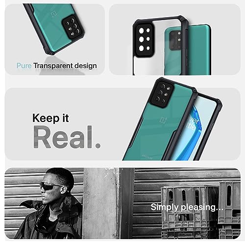Image of Outlouders Back Cover for OnePlus 8T 5G | Ultra Hybrid Transparent | Full Camera Protection | Raised Edge | Crystal Clear Bumper Case(Black)