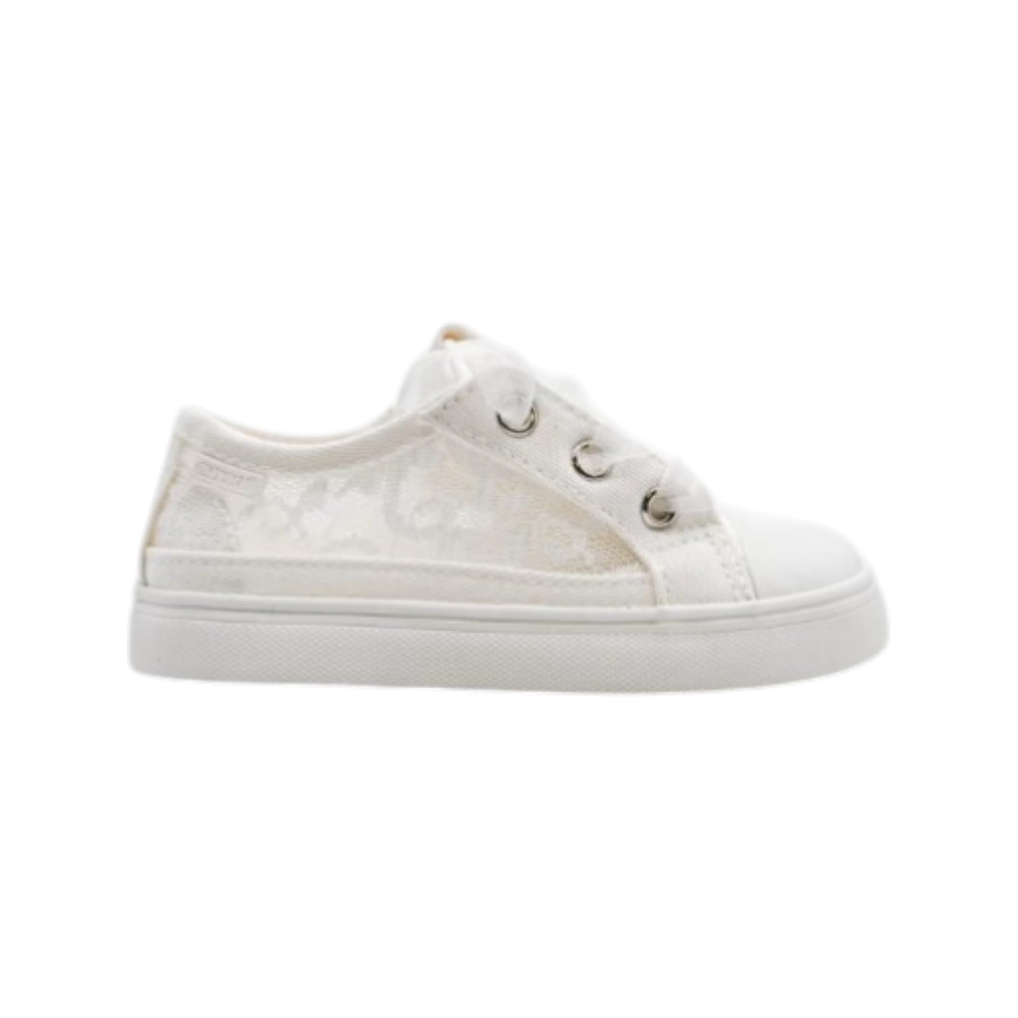 Mayoral Sneakers da Bambina, Bianche, in Rete Ricamata, Eleganti per Cerimonia 41725