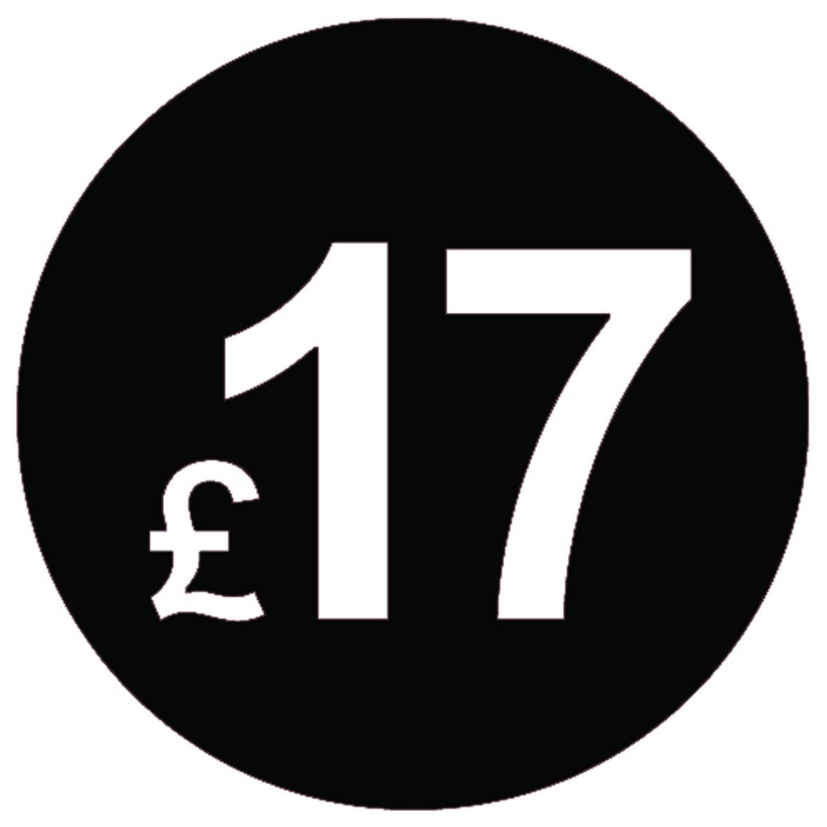 £ Black Price Stickers - 20mm, £17, 10000 — image 1