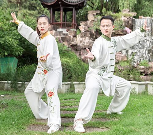 Unisex Tai Chi Uniform Chinese Traditional Kung Fu Sets Clothing Cotton Suit For Wing Chun Martial Arts Wear Embroidery (Blue, Xx-Large) #TOP1