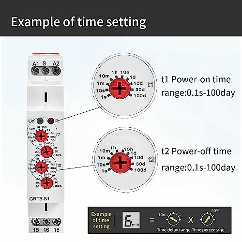 Gaeyaele Asymmetric Cycle Timer 2Spdt Relay Ac230V Electronic Repeat Relay(Grt8-S2,A230) #TOP3