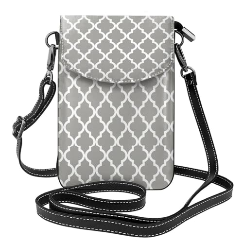 Porte-téléphones pour femmes et petits sacs bandoulière portefeuille gris marocain