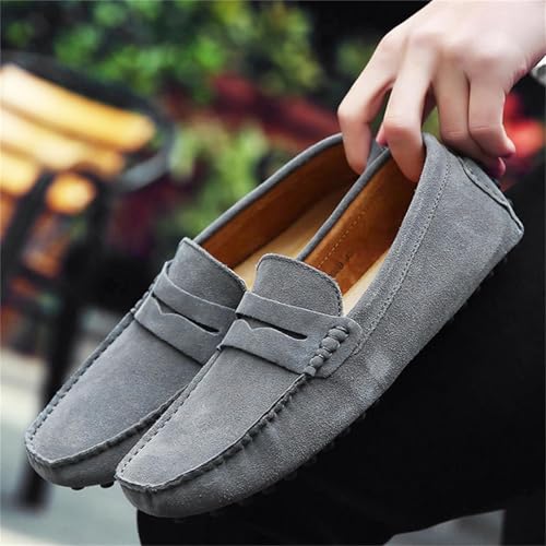 Image of PPXID Men's Dress Loafers Slip On Casual Shoes Lightweight Soft Penny Loafers Suede Driving Boat Shoes Moccasins