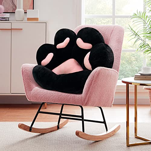 Image of MOONBEEKI Cat Paw Cushion Comfy Kawaii Chair Plush Seat Cushion 28 inchx 24 inch Cozy Floor Pillow for Gamer, Worker Gift, Dining Room Bedroom Decorate Black