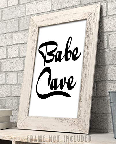 Babe Cave Poster - Great Girl Room Decor, Dorm Room Essentials, Preppy Room Minimalist Decoration, Teen Room She Shed Sign Gift, 11x14 Unframed Typography Art Print Poster, Black and White - Image 5