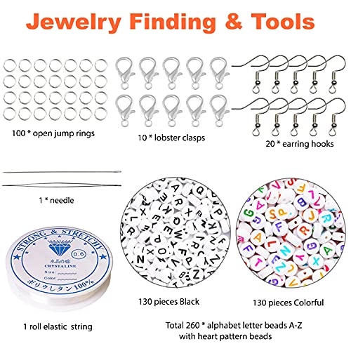 Kergaen Total 48000Pcs Size 2Mm Seed Beads For Jewelry Making,12/0 Tiny Seed Beads Craft Beading Kit Set,260Pcs Letter Alphabet Beads With Elastic String,Earring Hooks And Claw Clasps #TOP4